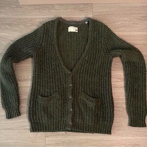 Rag & Bone Women’s Oversized Green Wool Cardigan